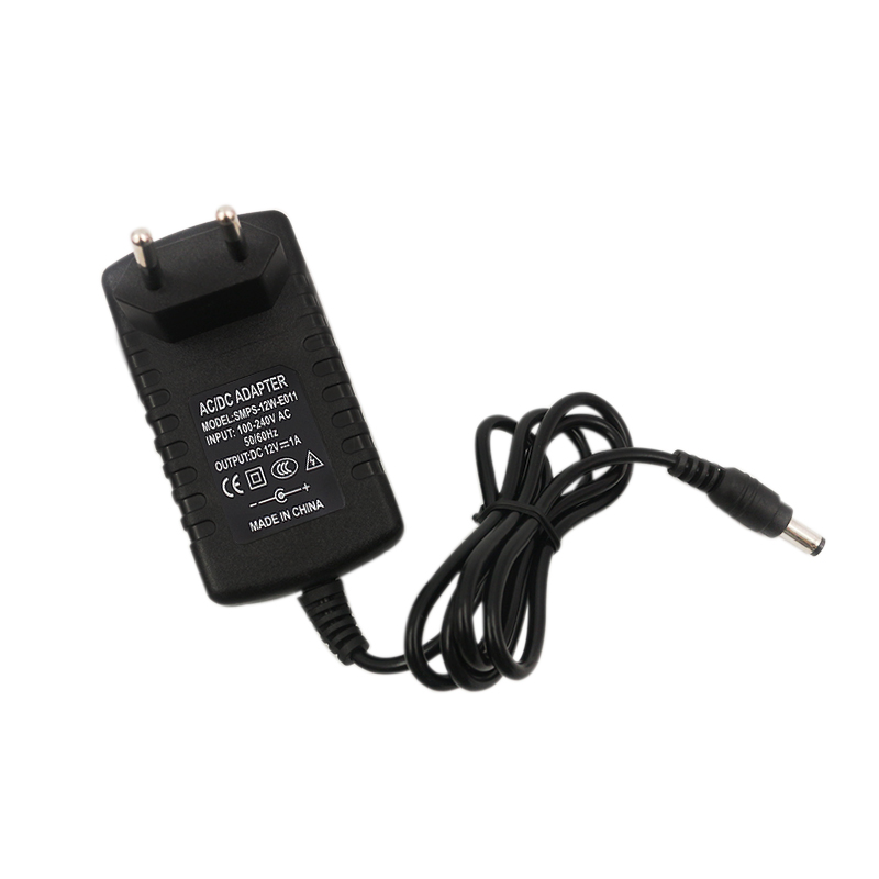 12V 1A AC/DC power adaptor  12W power adapter with EU plugs 100-240v AC 5.5 x 2.1mm wall-mounted